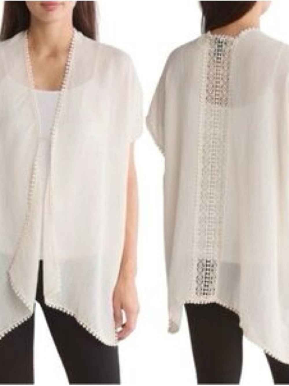 Steve Madden Cream Lace Accent Women's beach coverup